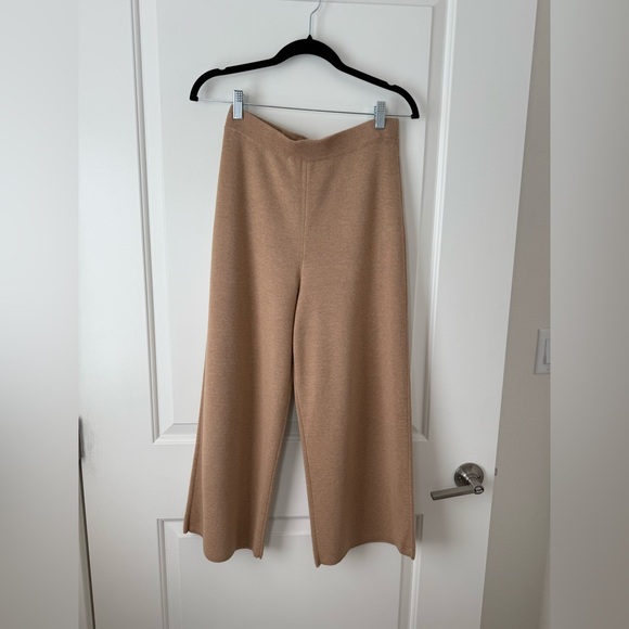 J. Crew Tan Wide-Leg Knit Sweater Travel Pants - Picture 3 of 11